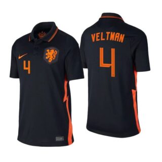Men's Joel Veltman Netherlands National Black Away Jersey
