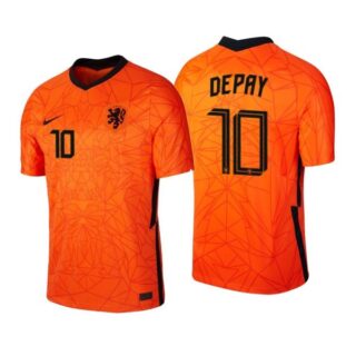 Men's Memphis Depay Netherlands National Orange Home Jersey
