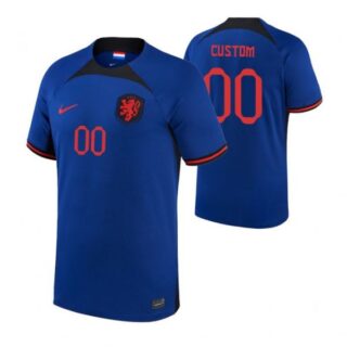 Men's Custom Netherlands National Team Blue Away 2022-23 Jersey