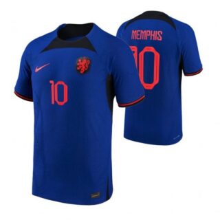Men's Memphis Depay Netherlands National Team Blue Away 2022-23 Jersey