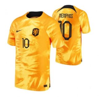 Men's Memphis Depay Netherlands National Team Orange Home 2022-23 Jersey