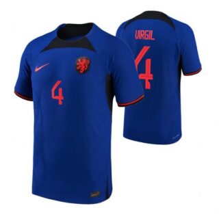 Men's Virgil Van Dijk Netherlands National Team Blue Away 2022-23 Jersey