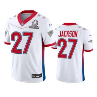 Men's J.C. Jackson New England Patriots 2022 AFC Pro Bowl Stitched Jersey White
