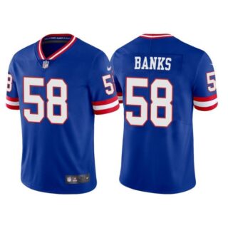 Youth New York Giants Carl Banks Royal Classic Vapor Limited Stitched Jersey