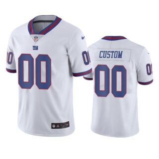 Men's Custom New York Giants Limited Stitched Jersey White