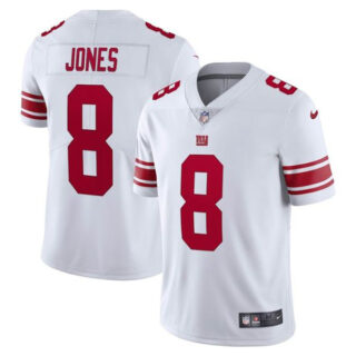 Men's #8 Daniel Jones New York Giants Limited Stitched Jersey White