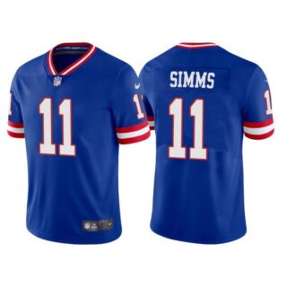 Youth New York Giants Phil Simms Royal Classic Vapor Limited Stitched Jersey