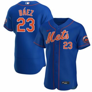Men's Javier Baez New York Mets Flex Base Jersey - Stitched Royal