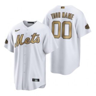 Men's Cool Base Custom New York Mets 2022 MLB All-Star Game White Stitched Jersey