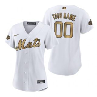 Women's Custom New York Mets 2022 MLB All-Star Game White Stitched Jersey