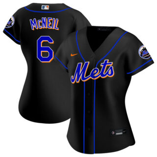Women New York Mets Jeff McNeil Black Throwback Jersey - Stitched