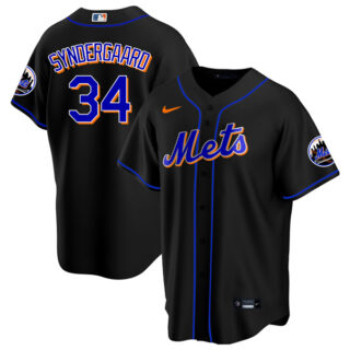 Youth New York Mets Noah Syndergaard Black Throwback Jersey - Stitched
