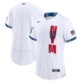 Men's - Flex Base New York Mets 2021 MLB All-Star White Jersey Worn In-Game - Stitched