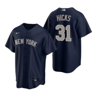 Men's Aaron Hicks New York Yankees Cool Base Jersey Navy