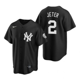 Men's Derek Jeter New York Yankees Cool Base Jersey Black