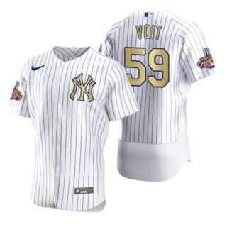 Men's Luke Voit New York Yankees Flex Base Jersey White Gold WS