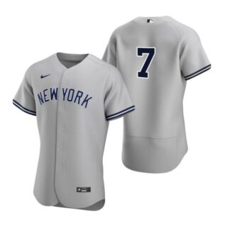 Men's Mickey Mantle New York Yankees Flex Base Jersey Gray
