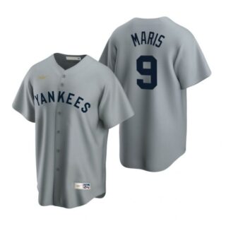 Men's Roger Maris New York Yankees Cool Base Jersey Gray Cooperstown