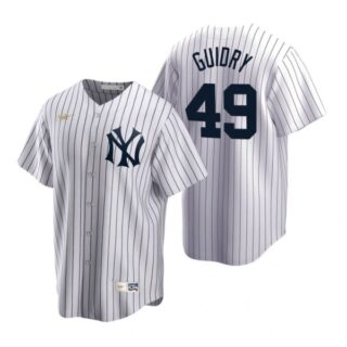 Men's Ron Guidry New York Yankees Cool Base Jersey White