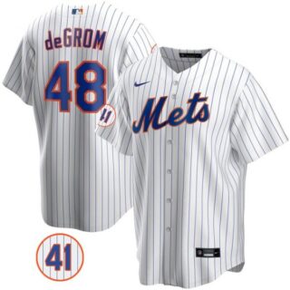 Men's #48 Jacob deGrom New York Mets Royal Jersey Cool Base White