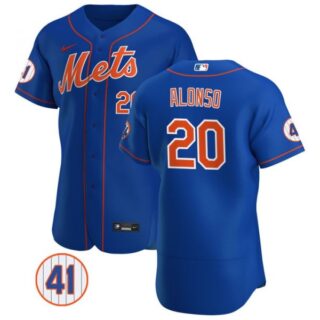 Men's #20 Pete Alonso New York Mets Gray Jersey Flex Base Royal