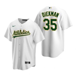 Men's #35 Jake Diekman Oakland Athletics Cool Base Jersey White