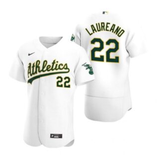 Men's #22 Ramon Laureano Oakland Athletics Flex Base Jersey White