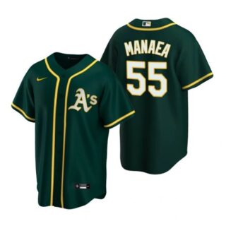 Men's #55 Sean Manaea Oakland Athletics Cool Base Jersey Green