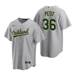 Men's #36 Yusmeiro Petit Oakland Athletics Cool Base Jersey Gray