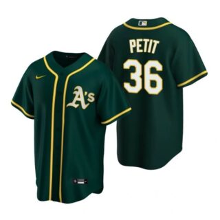 Men's #36 Yusmeiro Petit Oakland Athletics Cool Base Jersey Green