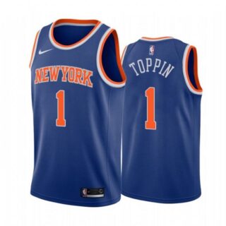 Men's Obi Toppin New York Knicks Basketball Jersey Blue