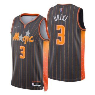 Men's Chuma Okeke Orlando Magic City Anthracite 75th Anniversary Diamond Jersey Stitched