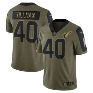 Men's #40 Pat Tillman Arizona Cardinals Olive 2021 Salute To Service Limited Jersey