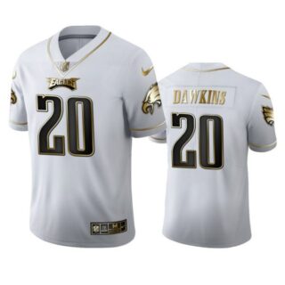 Men's Brian Dawkins Philadelphia Eagles Golden Limited Jersey Stitched White