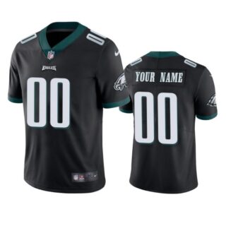 Men's Custom Philadelphia Eagles Vapor Limited Stitched Jersey Black