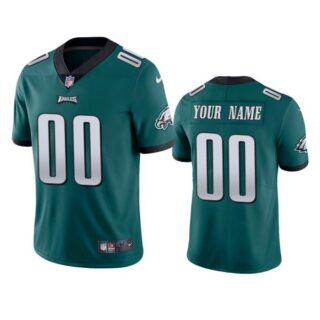 Men's Custom Philadelphia Eagles Vapor Limited Stitched Jersey Midnight Green