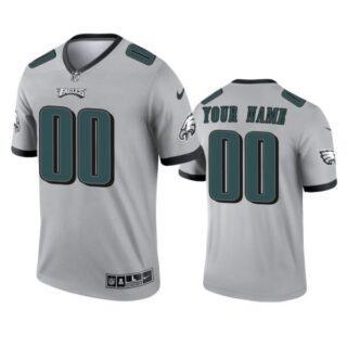 Men's Custom Philadelphia Eagles Vapor Limited Stitched Jersey Silver
