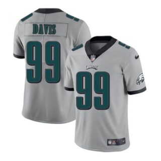 Men's Philadelphia Eagles Jordan Davis 2022 NFL Draft Stitched Jersey Gray