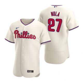 Men's #27 Aaron Nola Philadelphia Phillies Flex Base Jersey Cream