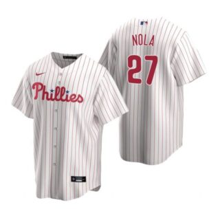 Men's #27 Aaron Nola Philadelphia Phillies Cool Base Jersey White