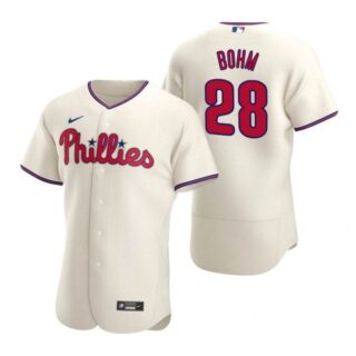 Men's #28 Alec Bohm Philadelphia Phillies Flex Base Jersey Cream