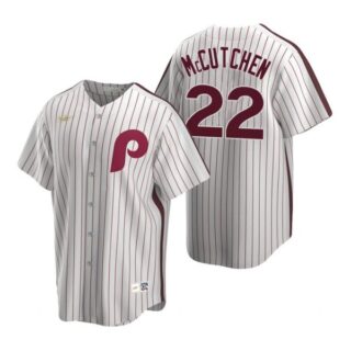 Men's #22 Andrew Mccutchen Philadelphia Phillies Cool Base Jersey White Cooperstown