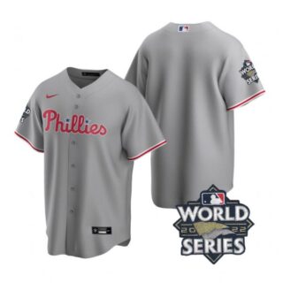 Men's Philadelphia Phillies 2022 World Series Gray Stitched Jersey