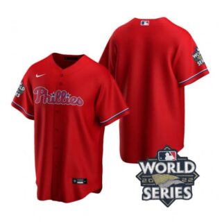 Men's Philadelphia Phillies 2022 World Series Red Stitched Jersey