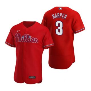 Men's #3 Bryce Harper Philadelphia Phillies Flex Base Jersey Red