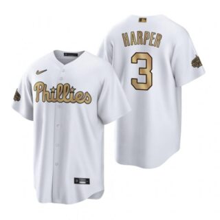 Men's Cool Base Bryce Harper Philadelphia Phillies 2022 MLB All-Star Game White Stitched Jersey