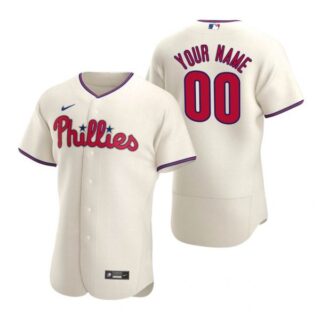 Men's Custom Philadelphia Phillies Flex Base Jersey Cream