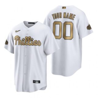 Men's Cool Base Custom Philadelphia Phillies 2022 MLB All-Star Game White Stitched Jersey