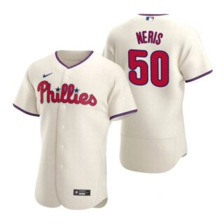 Men's #50 Hector Neris Philadelphia Phillies Flex Base Jersey Cream