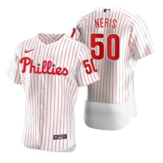 Men's #50 Hector Neris Philadelphia Phillies Flex Base Jersey White